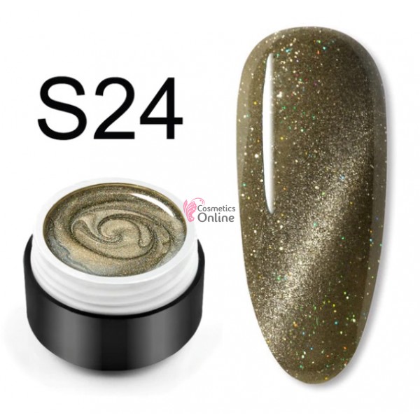 Gel UV / LED Meteorite Aerolite Laser Cat Eyes cu pulbere magnetica 9D Cod S24
